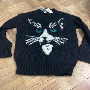 Bar 111 cat sweater black size small NWt